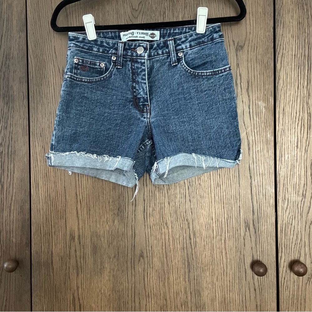 Harley Davidson Dark Blue Jean Shorts